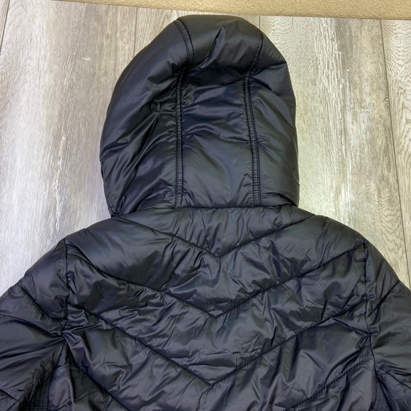 Abercrombie & Fitch Parka Jacket Womens Small Black Hoodie Puffer Coat Long - Picture 13 of 14